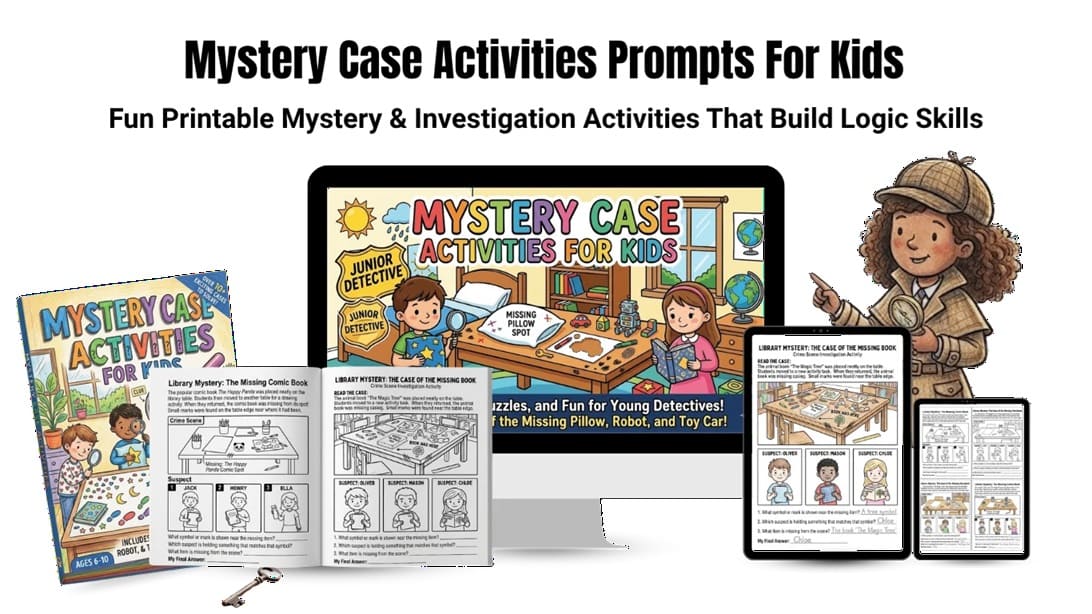 Mystery Case Activities Prompts For Kids With PLR + Bonuses