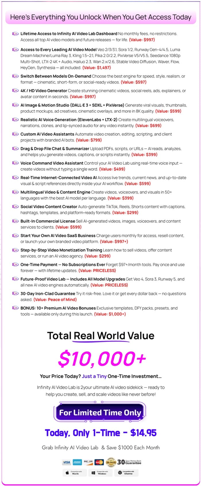 Infinity-AI-Video-Lab-2.0-price