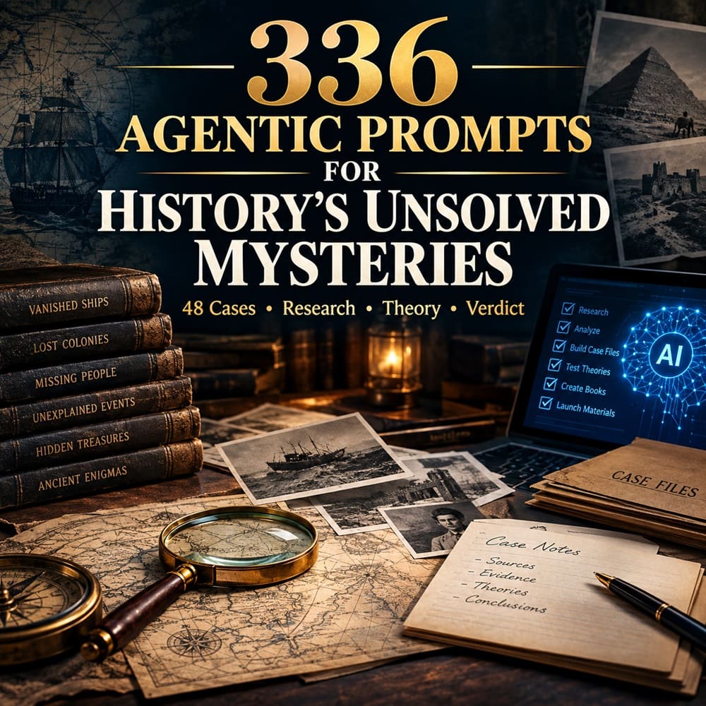 336 Agentic Prompts for History’s Unsolved Mysteries: Is $17 Worth It?