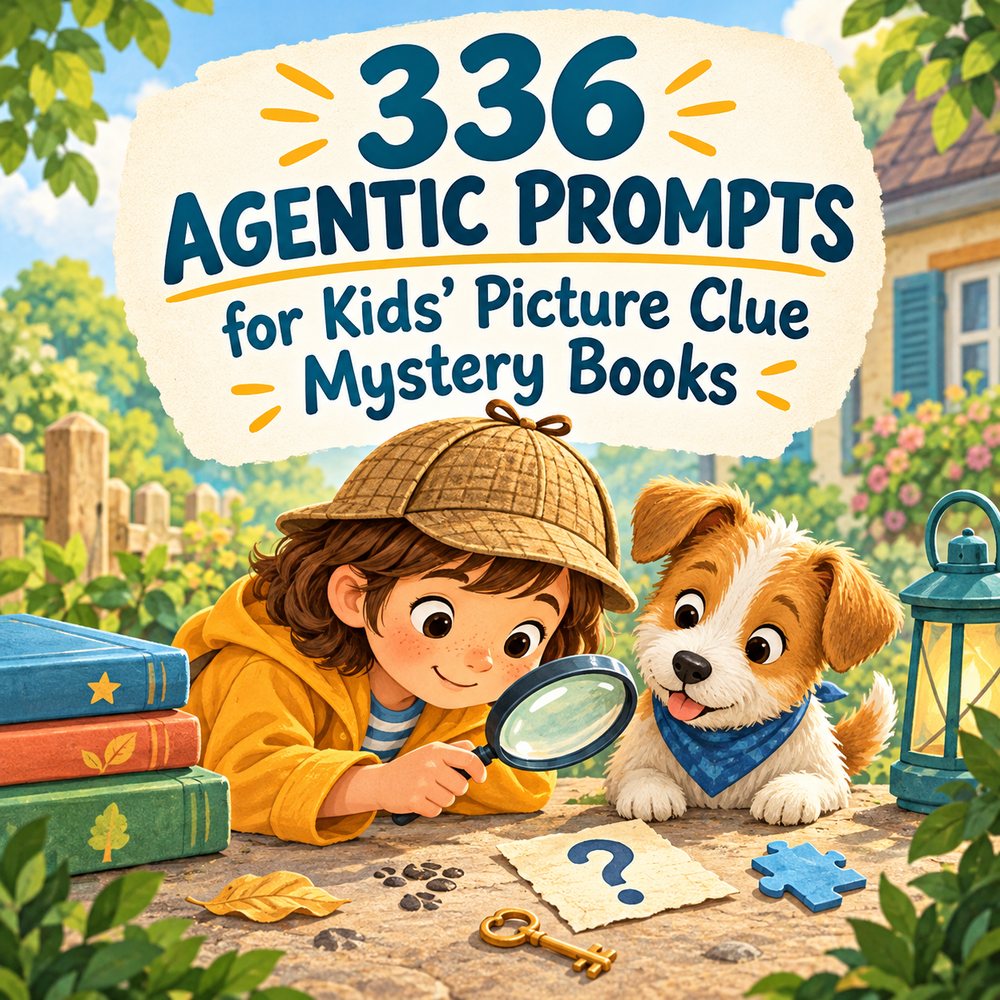 336 Agentic Prompts for Kids’ Picture Clue Mystery Books – One Paste, One Finished Book?