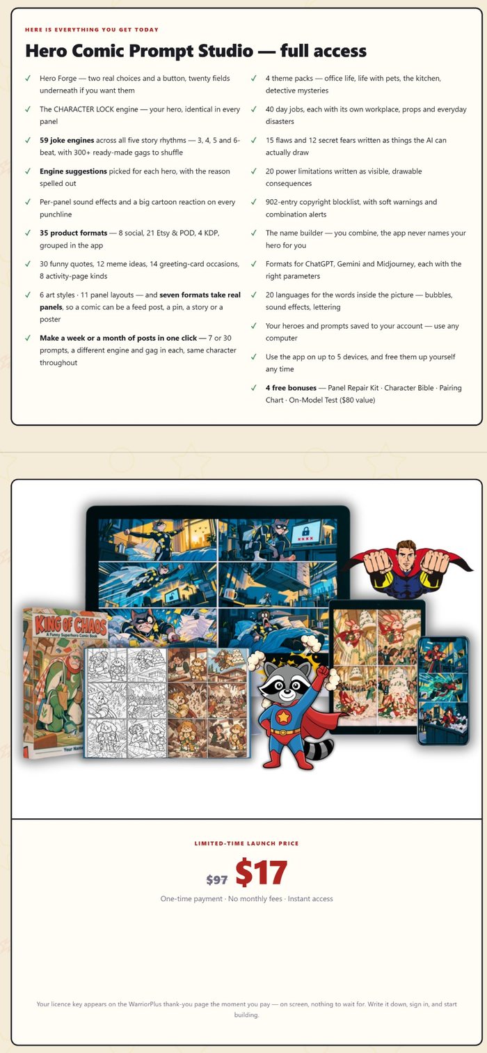 Hero-Comic-Prompt-Studio-price