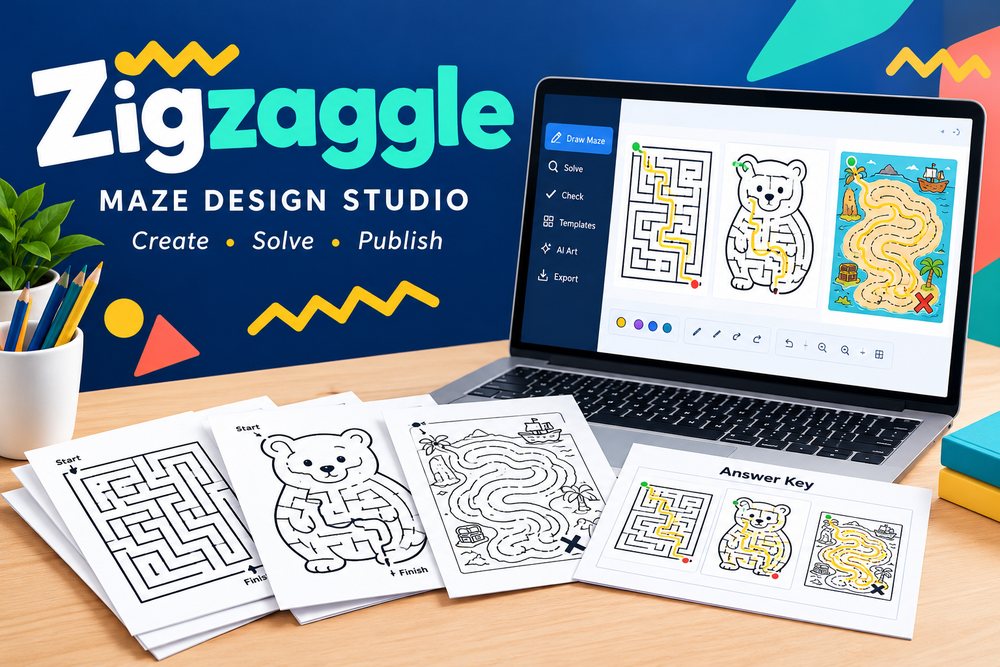 Zigzaggle Review – Can One Browser Studio Really Draw, Solve and Check a Whole Maze Book?